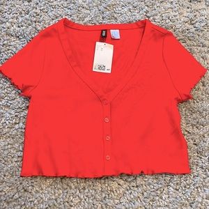 H&M Button Front Crop Top